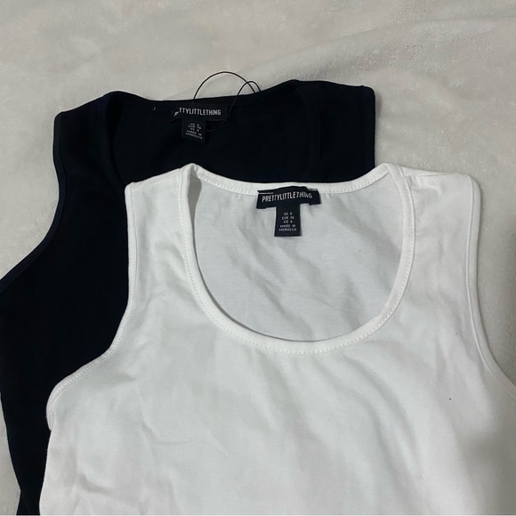 PLT. Basic Black & White Cotton Blend Racer Back Bodysuit. Size 4 - Picture 1 of 8